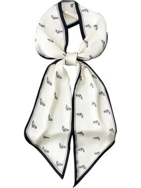 Women's B-Black Printed Square Headscarf Bandanas Hair Scarf Neck Scarves